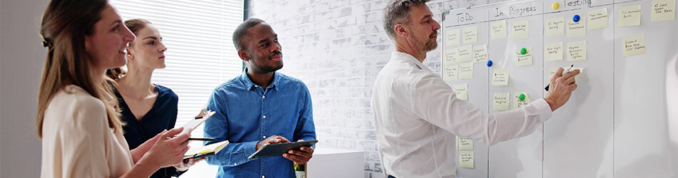 A managed services team helping with business process improvement